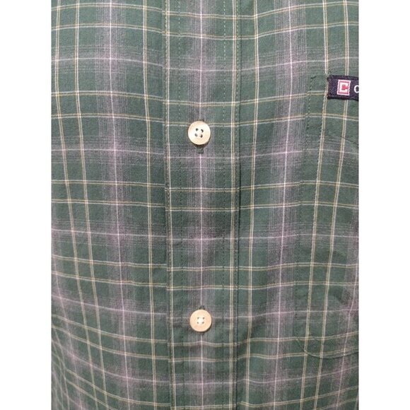 NWT Mens CHAPS Easy Care Button Front Green Plaid Shirt Long Sleeve S Small $55 - Picture 5 of 11